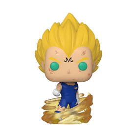 Majin Vegeta Funko Pop display box for secure shelf presentation.