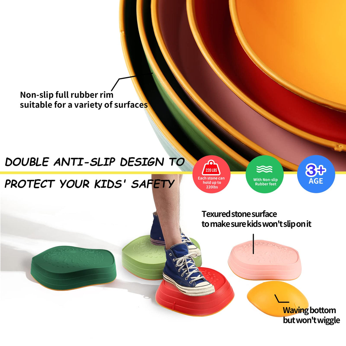 makarci Balance Stones embossed surface improves grip for confident steps