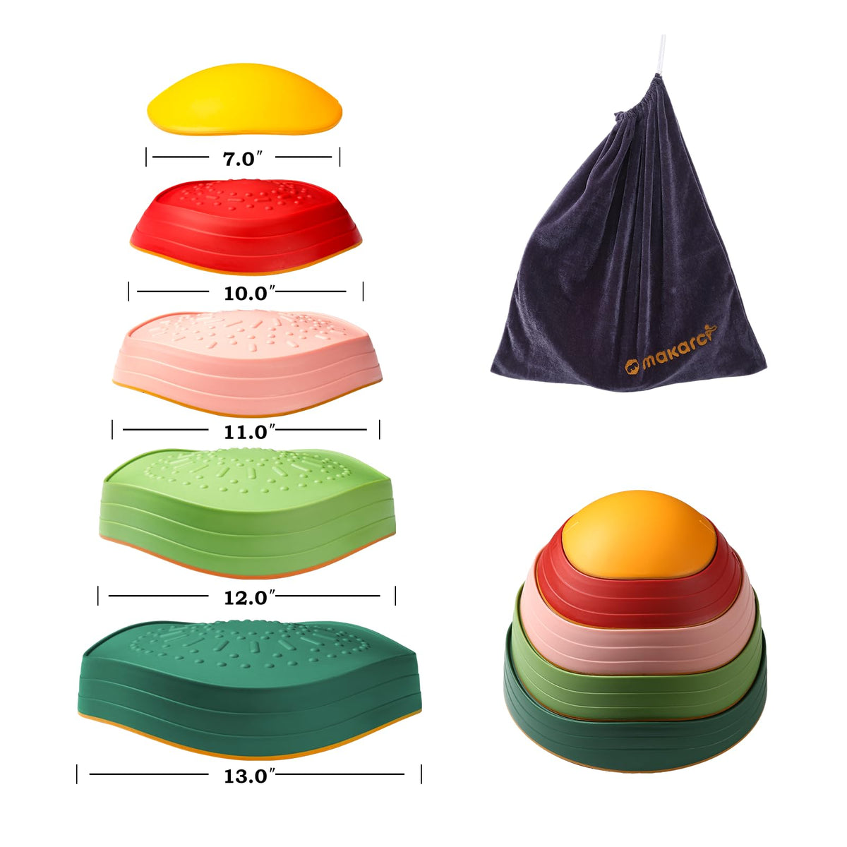 makarci Balance Stones stackable design makes setup quick for families