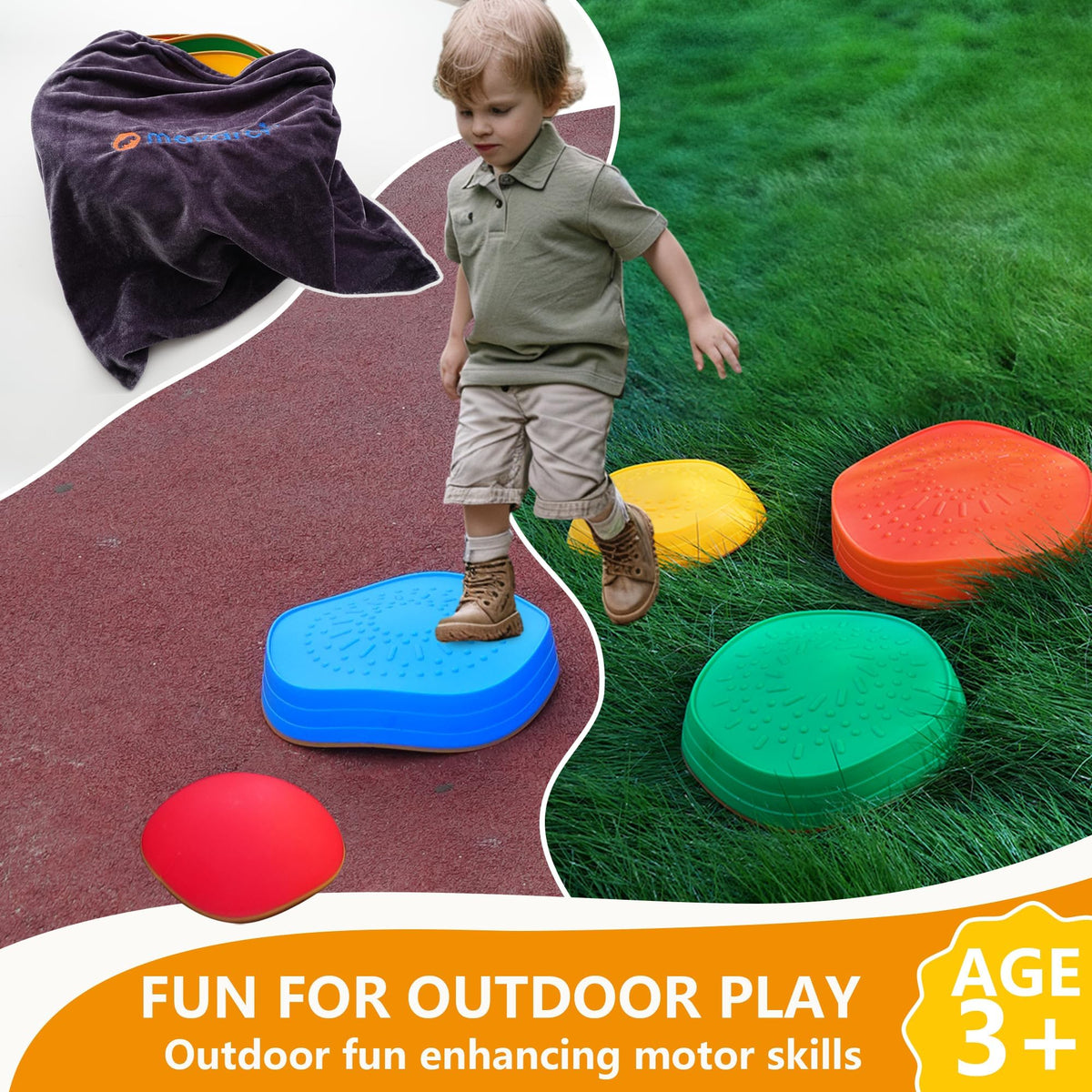 Makarci stones are stackable and lightweight for easy transport and cleanup.