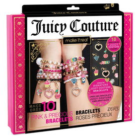 Make It Real Juicy Couture pink bracelets kit for creative tween jewelry making.