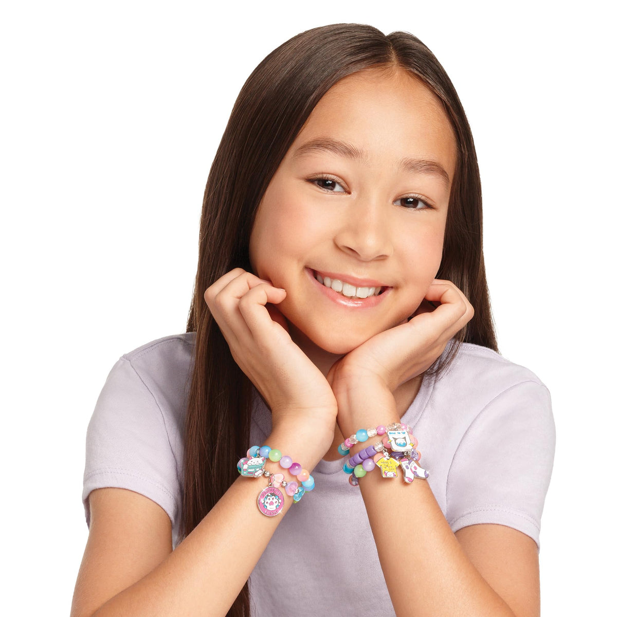 Make It Real Purr-Fect Wash N Bead Bracelets beads-drying-display shows finished colors