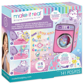 Make It Real Purr-Fect Wash N Bead Bracelets cover sparks kid creativity