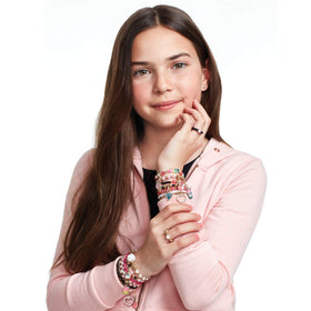 Satin cords and jump rings provide flexible, secure design options.
