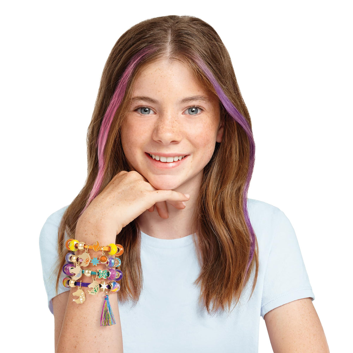 Make It Real Unicorn Academy bracelets traded among friends for social crafting.