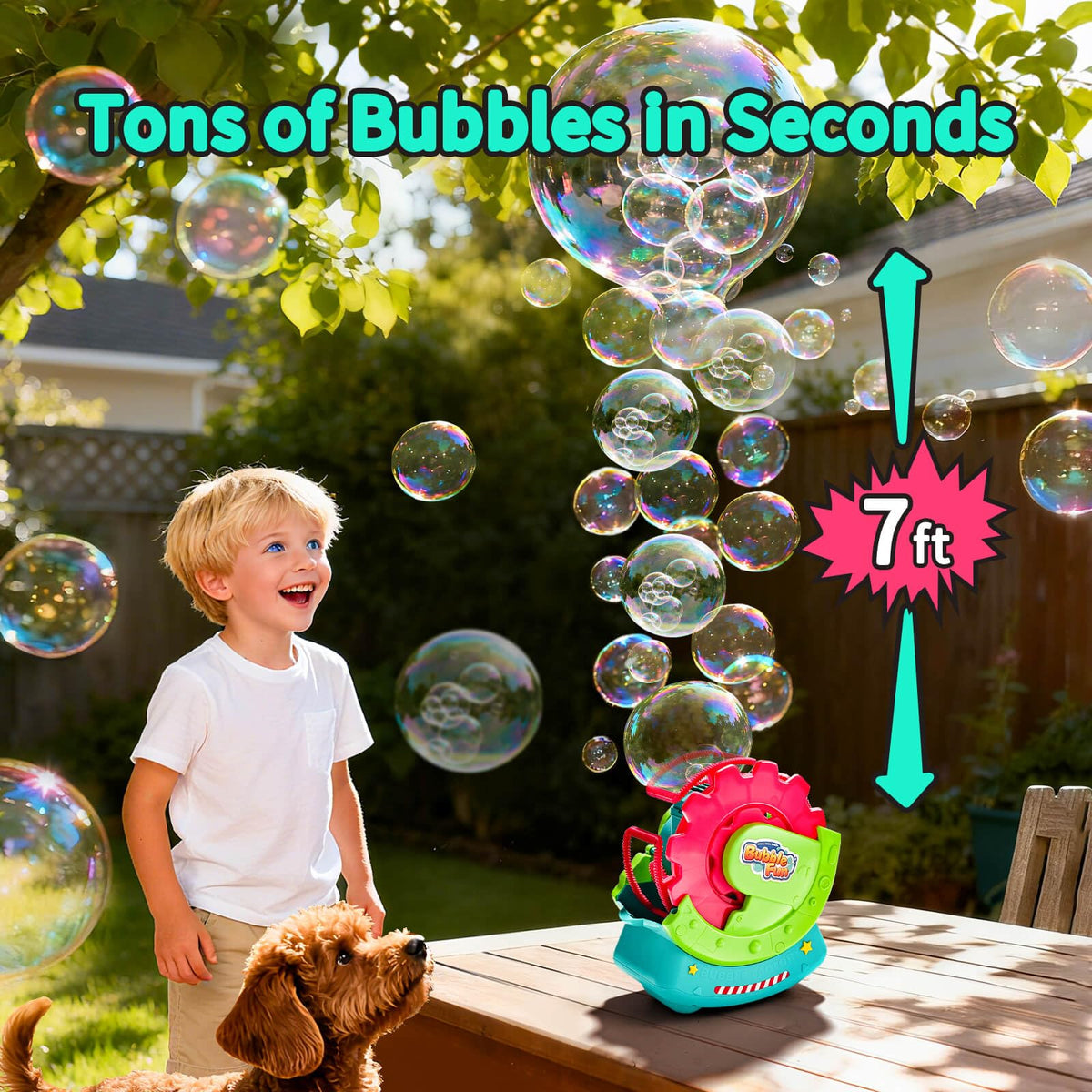 8 oz pre-mixed bubble solution included for immediate use with Make Kids Smile.