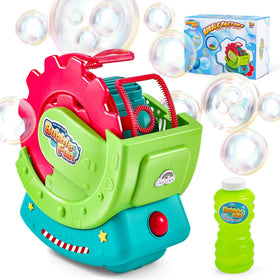 Make Kids Smile Bubble Fun bubble machine front view with oversized bubbles for indoor play.