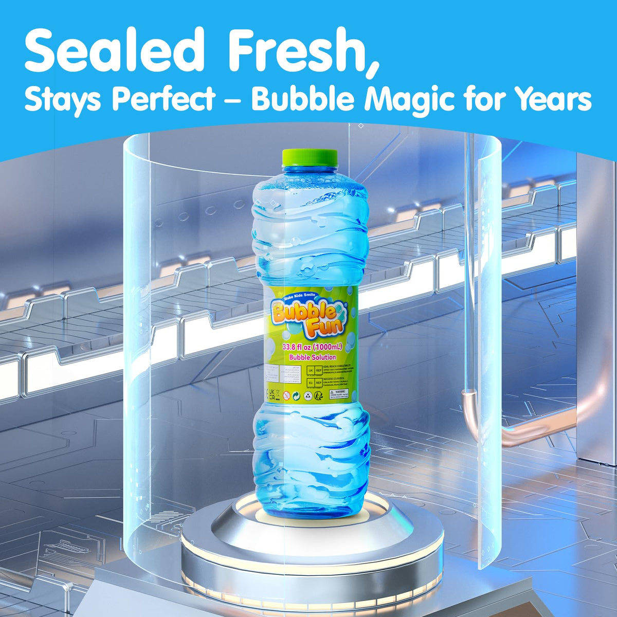 Colorful bubbles shine in sunlight with Bubble Fun solution