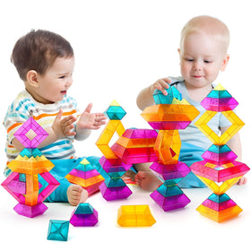 MAKE KIDS SMILE BUBBLE FUN varied shapes and colors spark creativity and engineering thinking.