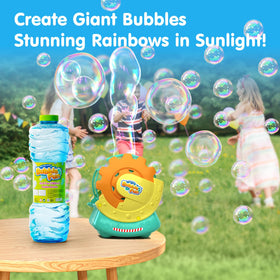 Easy-grip bottle design from Bubble Fun for safe pouring