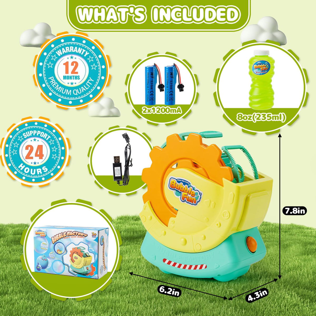 MAKE KIDS SMILE BUBBLE FUN non-toxic-bubble-solution for worry-free play.