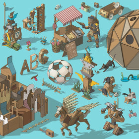 Cardboard costume or prop built with Makedo Create toolkit.