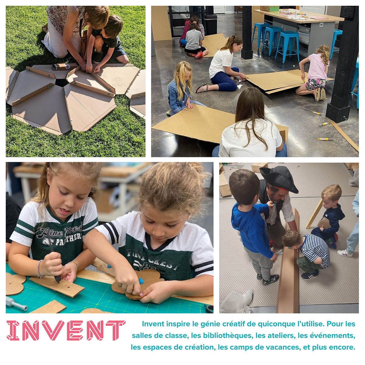 Makedo Invent classroom-friendly construction setup for learning.