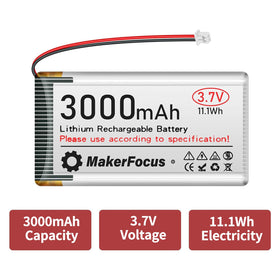 3.7V LiPo cells designed by MakerFocus for reliable DIY power