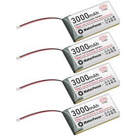 MakerFocus 4-pack 3.7V LiPo battery set with protection board for ESP32 projects