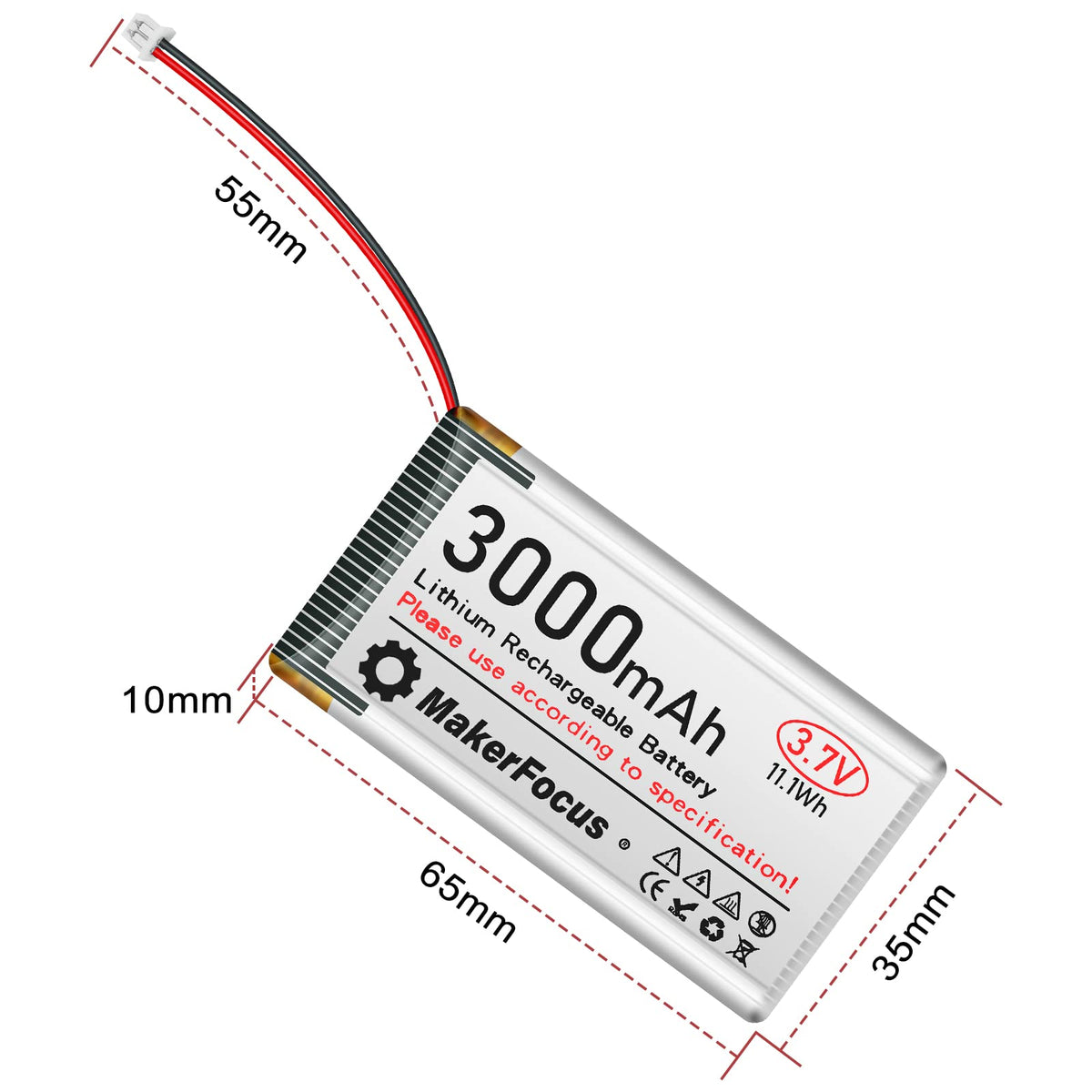 Dual pack LiPo with JST connector ready for ESP32 development