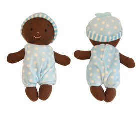 Colorful outfits on Making Believe Diversity Buddies plush dolls for imaginative dress-up.