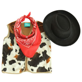 Making Believe western vest in brown cowprint for imaginative dress-up