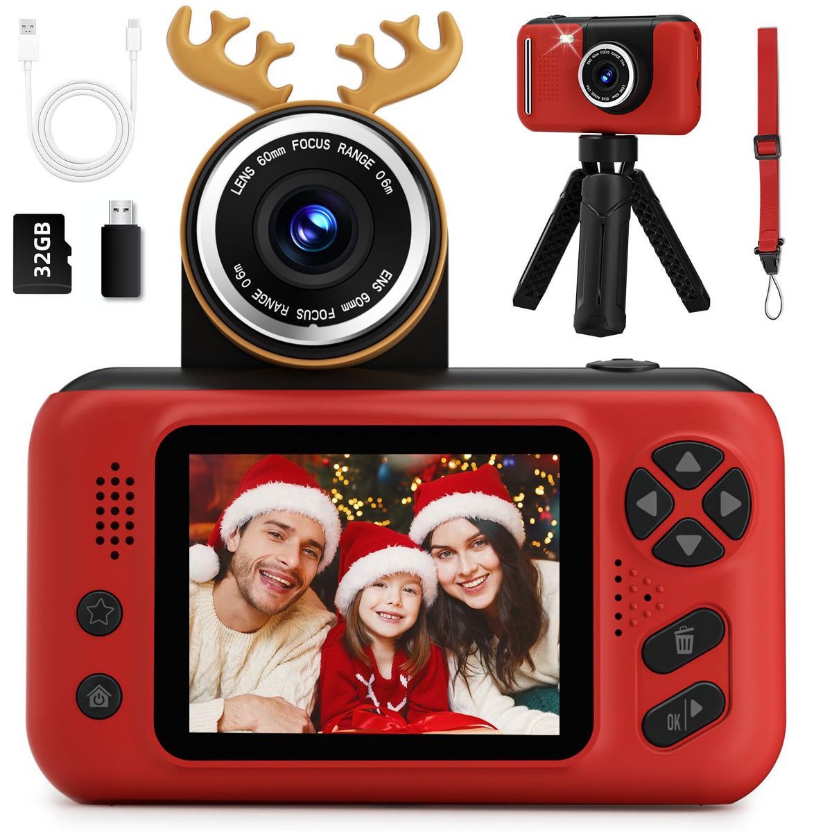 Makolle Kids Camera with 180° flip lens captures dynamic selfies and creative angles.