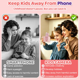 Makolle Kids Camera 180° flip lens enables flexible selfies and creative photos.