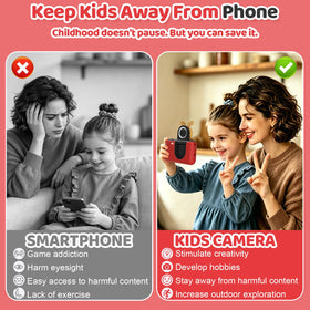 Makolle camera’s durable, shockproof body withstands kid adventures and drops.