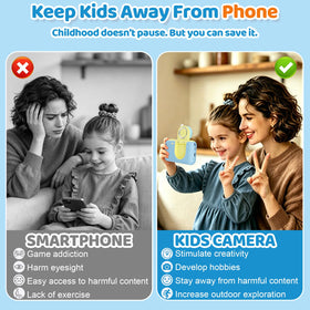 Makolle Kids Camera front selfie mode delivers clear selfies.