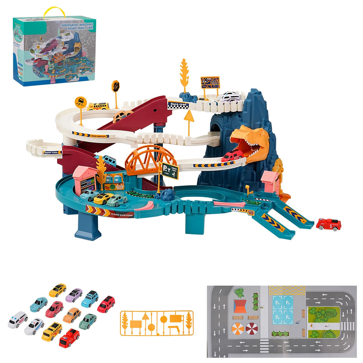 MAKUQI toy car ramp track main setup inspires imaginative play and exploration.