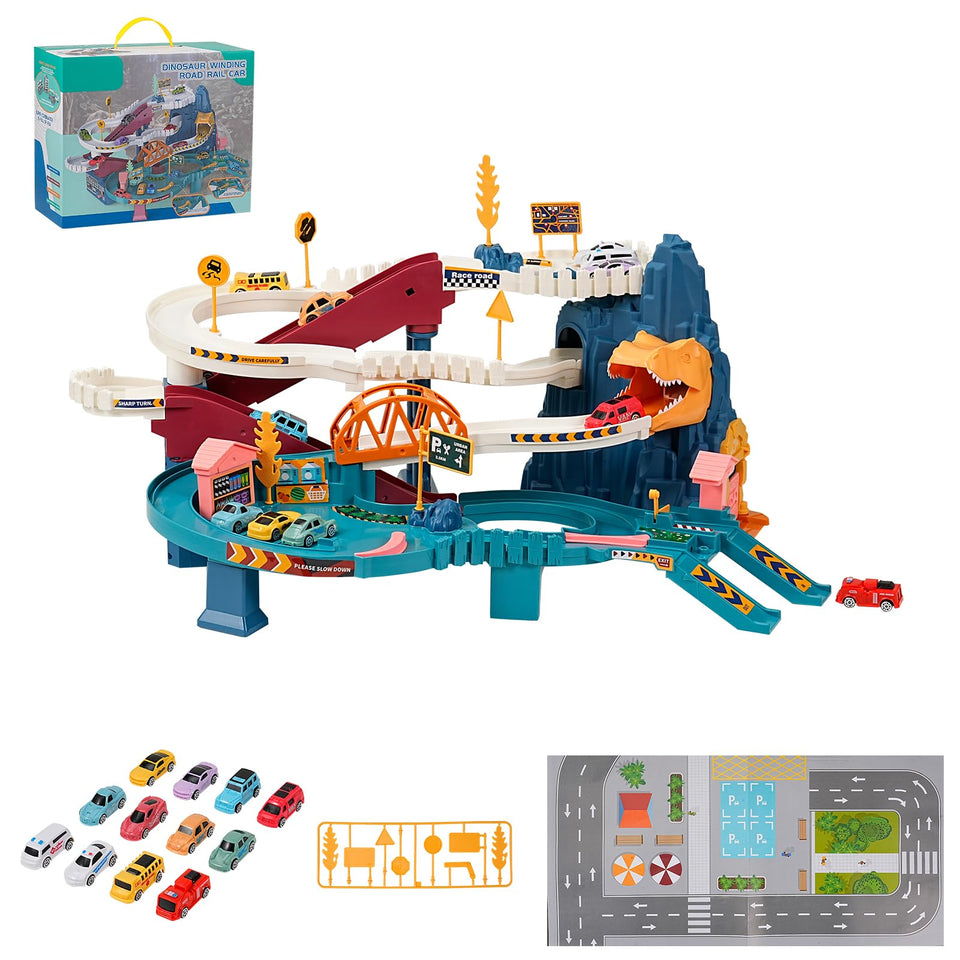 MAKUQI toy car ramp track main setup inspires imaginative play and exploration.