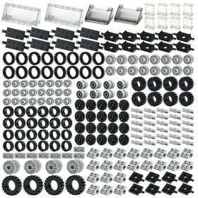 MALEKO wheels and axles sets for versatile vehicle building
