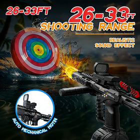 Maleoruigy water blaster showing auto-sync LED lights for bright fun.