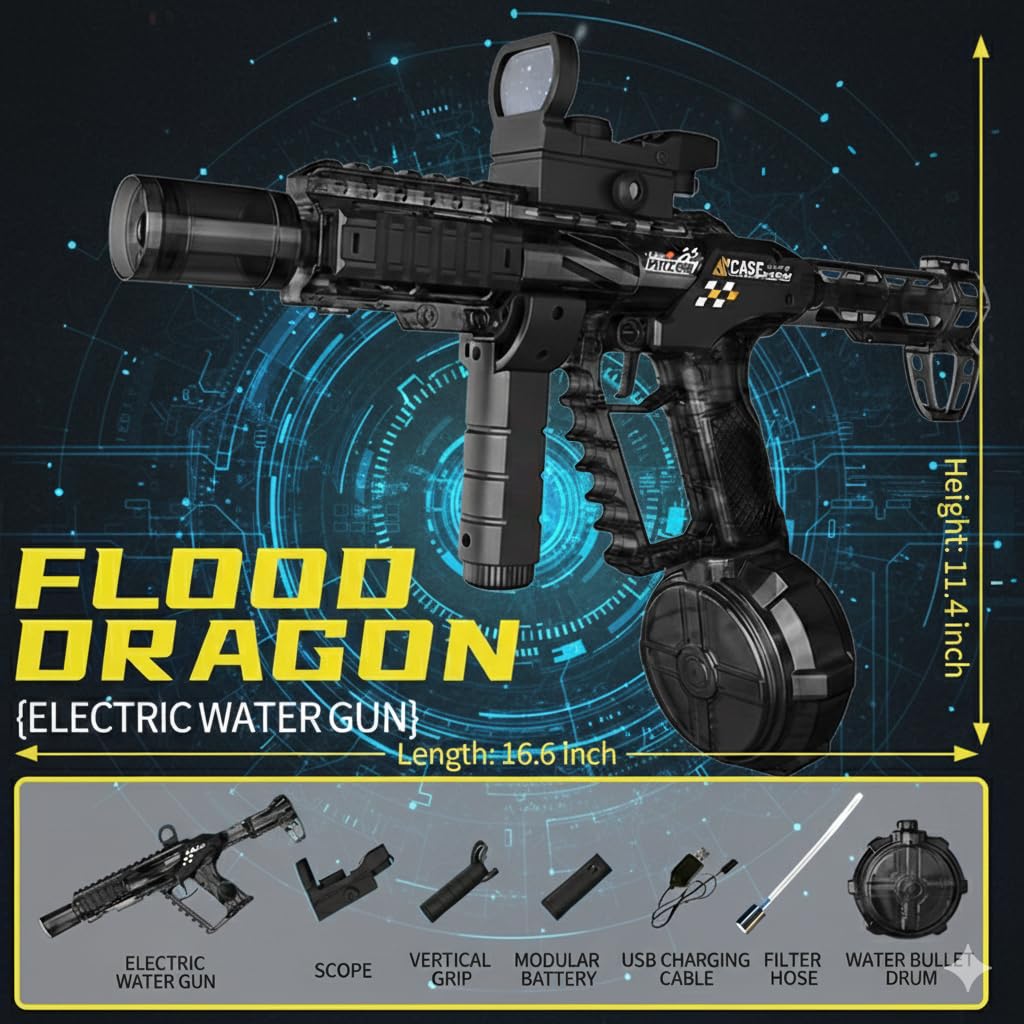 Maleoruigy water gun featuring a 500cc tank for longer play.