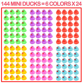 Maliweg mini rubber ducks squeak when squeezed, adding playful sounds to bath or pool