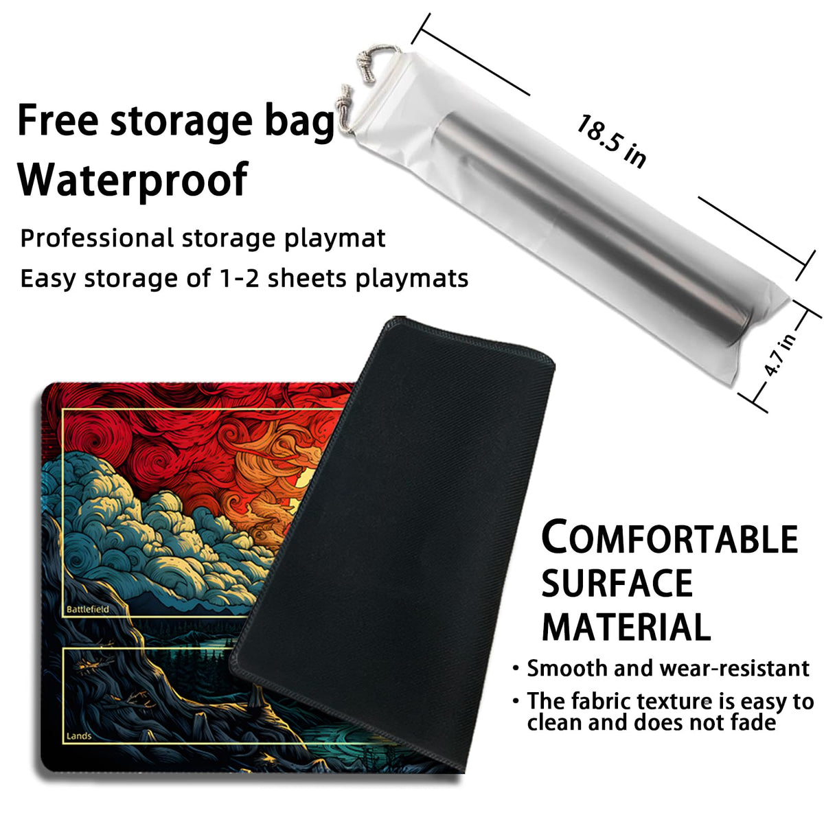 Malqiqi storage bag included keeps mat and cards portable.