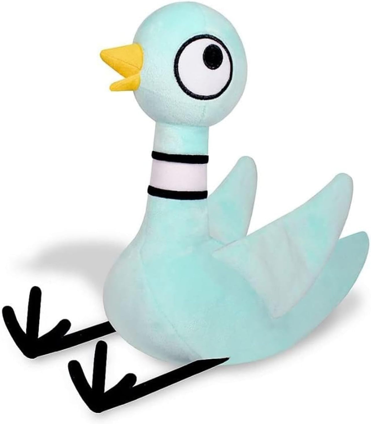 Malvjun Don't Let The Pigeon Drive The Bus plush front view shows soft, huggable fabric