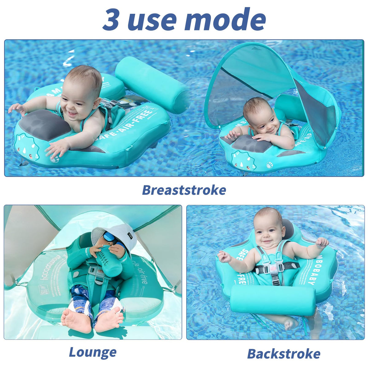 Mambobaby float detachable tail for stability and balance in water