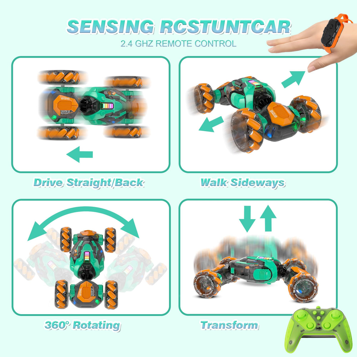 Mamikidlike gesture sensing RC stunt car off road mode on gravel