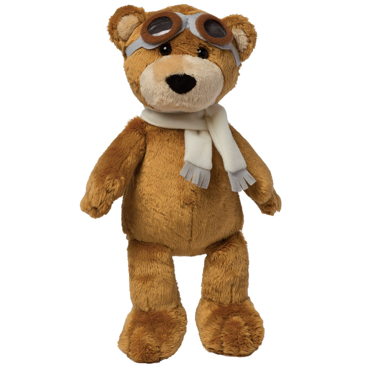 Manhattan Toy Aviator Teddy Bear 12in with soft goggles for imaginative play.