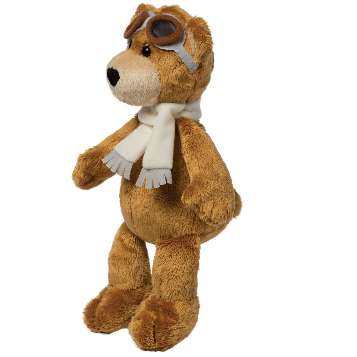Manhattan Toy Aviator Teddy Bear 12in wearing scarf for cozy snuggles.