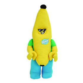 Manhattan Toy LEGO Minifigure Banana Guy plush stands 9 inches and adds playful shelf décor.