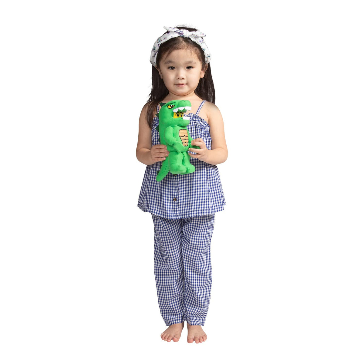 Collectible LEGO-inspired Lizard Man plush delivered in branded packaging.