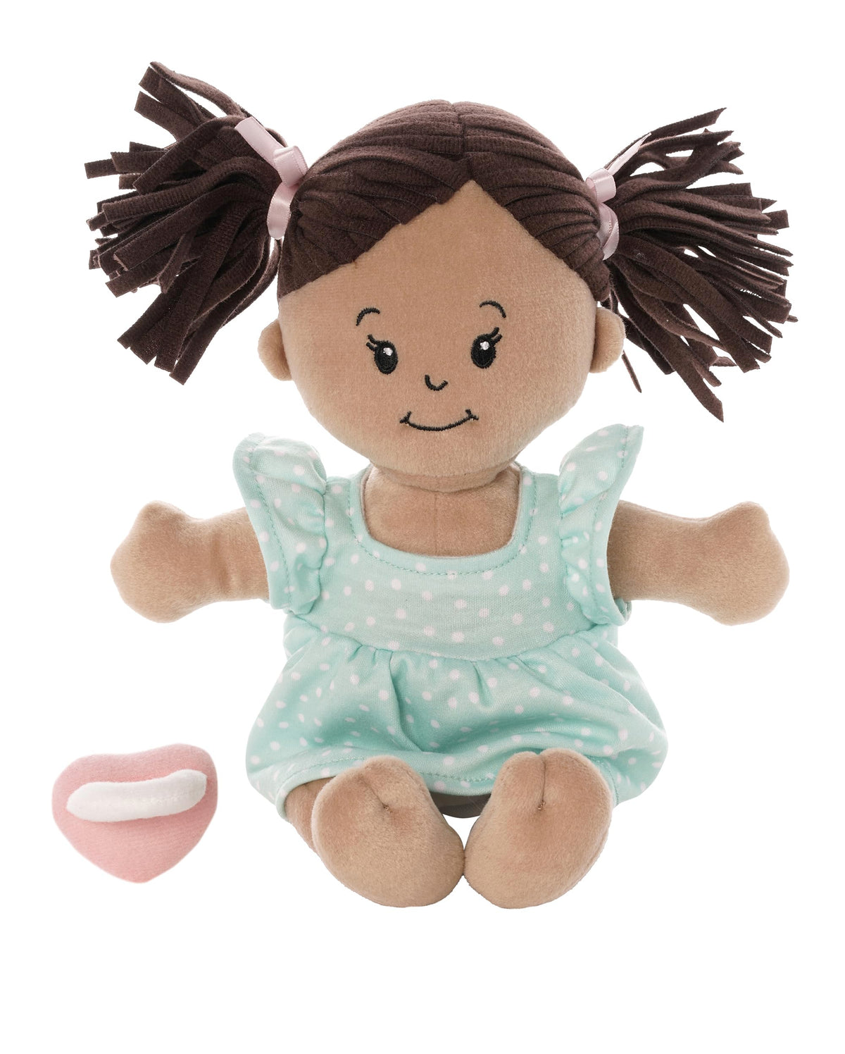 Manhattan Toy Love Stella soft doll beige with brown pigtails for cuddling and nurture