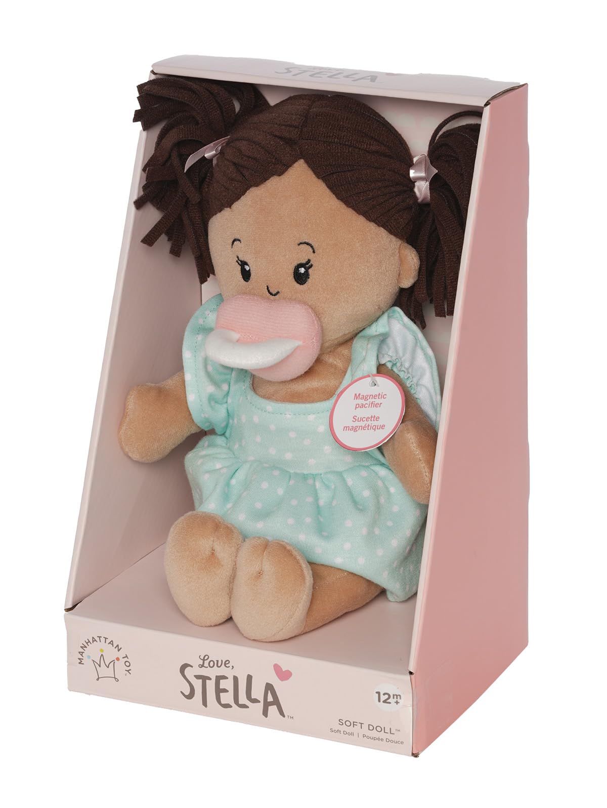 Manhattan Toy Love Stella weighted-bottom doll sits upright during pretend scenes