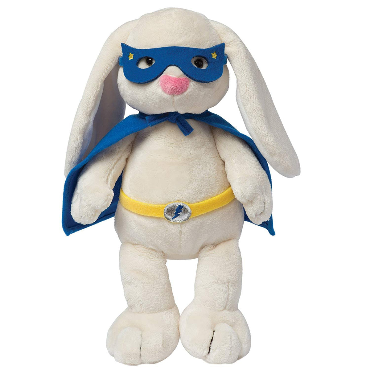 Manhattan Toy Superhero Bunny plush delivers soft cuddly comfort for hugs.