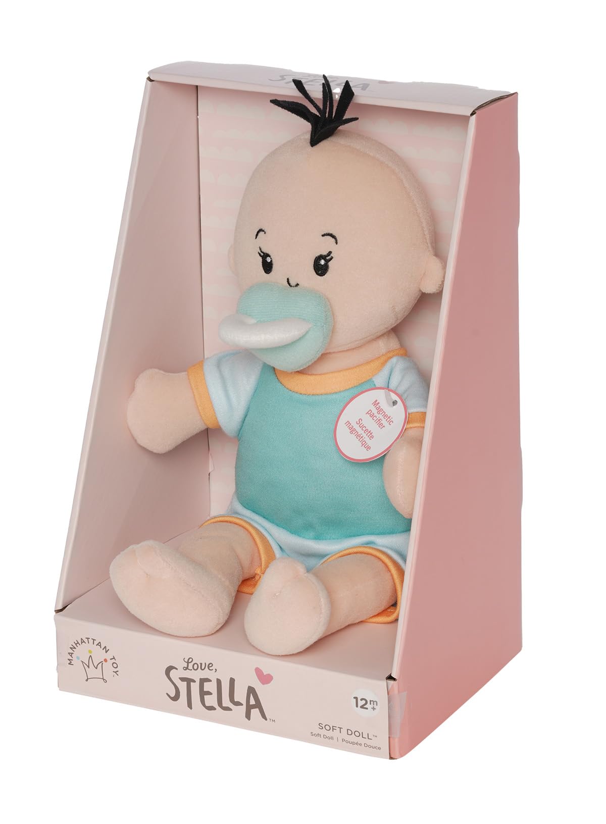 Manhattan Toy Wee Baby Fella magnetic pacifier design supports gentle soothing moments.