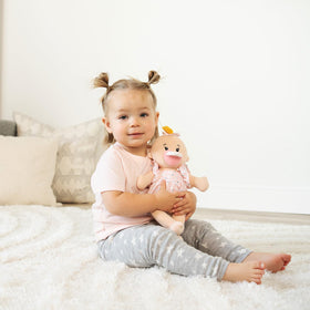 Manhattan Toy Wee Baby Stella Peach embroidered features add durability and gentle charm
