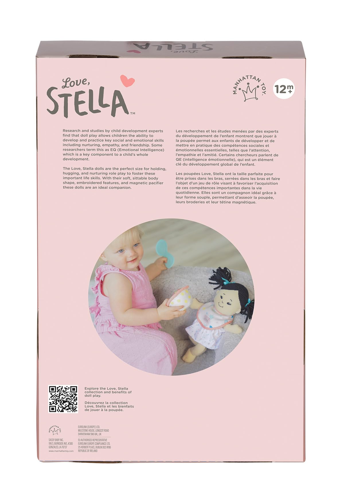 Manhattan Toy Wee Baby Stella Peach machine-washable design simplifies cleanup after playtime