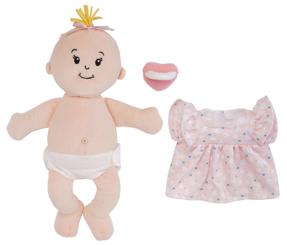 Manhattan Toy Wee Baby Stella Peach doll sitting pose demonstrating unassisted play