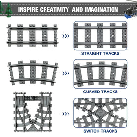 MANNIDOO 54-piece train tracks set enables creative layouts for kids