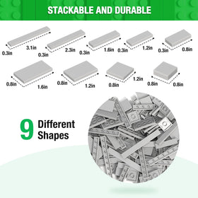 MANNIDOO Classic Moc9 1x2 tiles provide scalable layers for walls and floors.