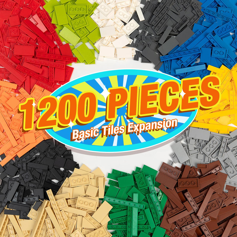 Mannidoo 1x1 flat tile in 12-color mix for versatile moc creations